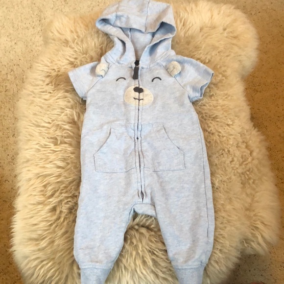 Carter's One Pieces Adorable Hoodie Short Sleeve Zipper Onesie